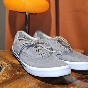 SPERRY- MEN'S TOP-SIDER SIZE 11 GRAY CANVAS
